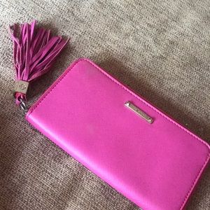Rare Stella & Dot Pink zipper leather Wallet